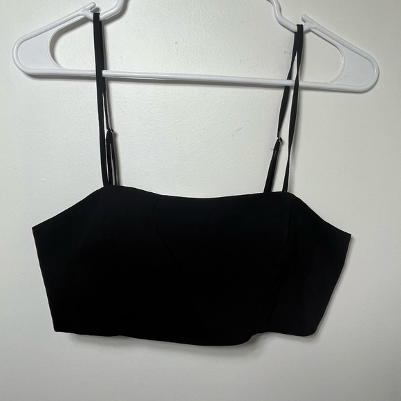 Lulus Black Bustier Crop Top Spaghetti Strap Front Zip Corset Style - Picture 2 of 7